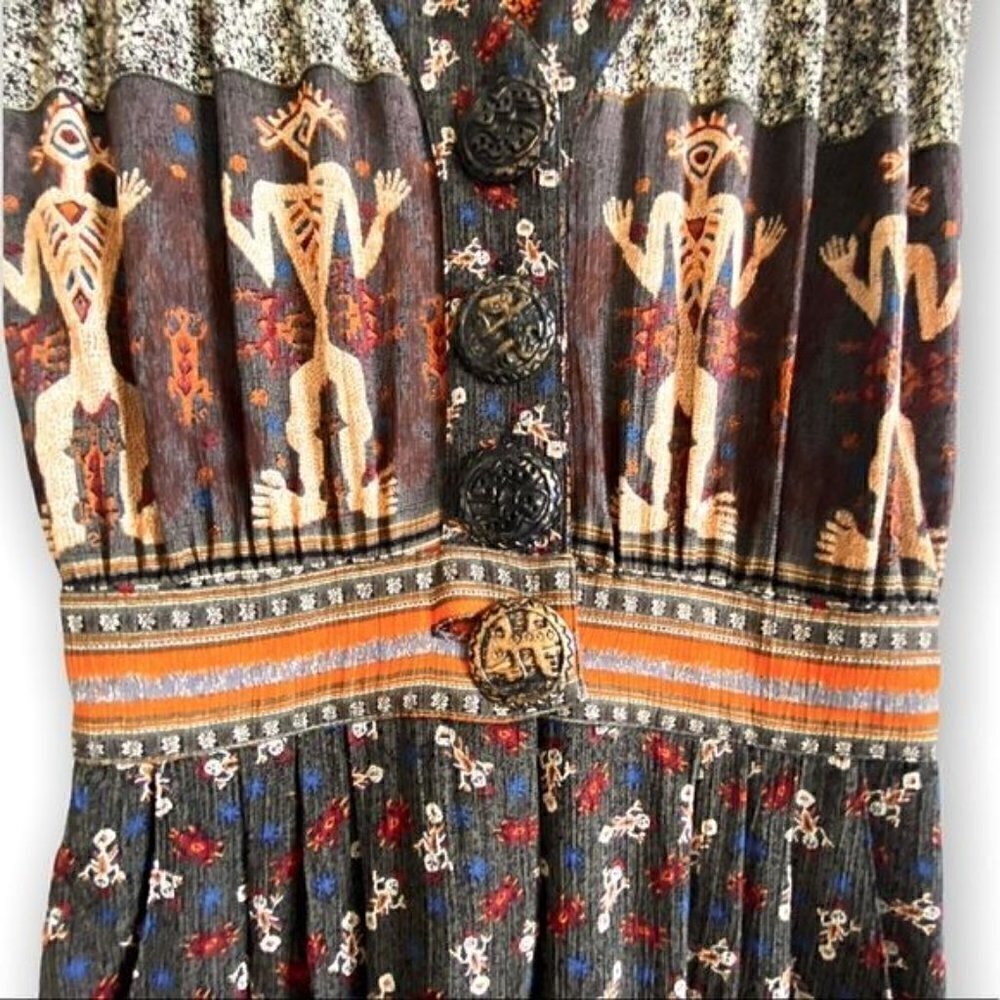 Vintage Platinum by Dorothy Schoelen Printed Jumpsuit, size 4 - Picture 3 of 14